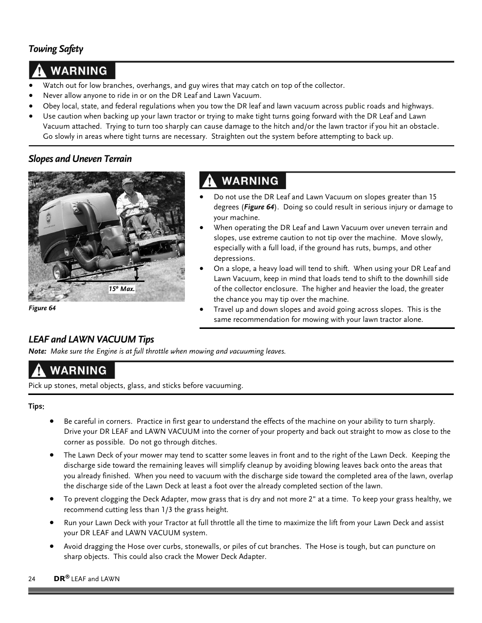 DR Power Tow-Behind 9.59 Premier (September 2014 - Present) User Manual | Page 24 / 44