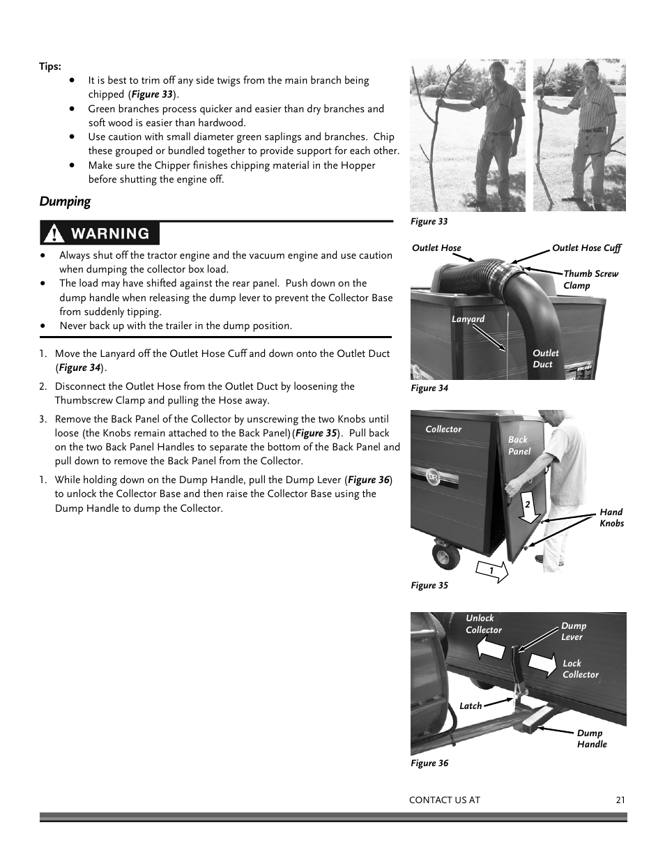 Dumping | DR Power Tow-Behind 13.74 Pro-XL (August 2010 - August 2014) User Manual | Page 21 / 44