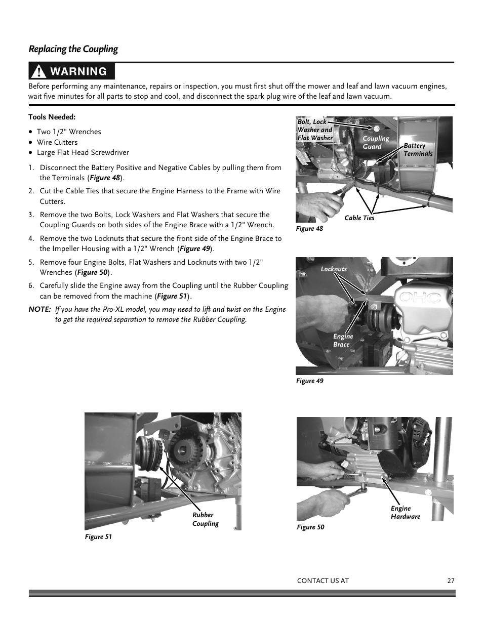 Replacing the coupling | DR Power Tow-Behind 13.74 Pro-XL (August 2010 - August 2014) User Manual | Page 27 / 44