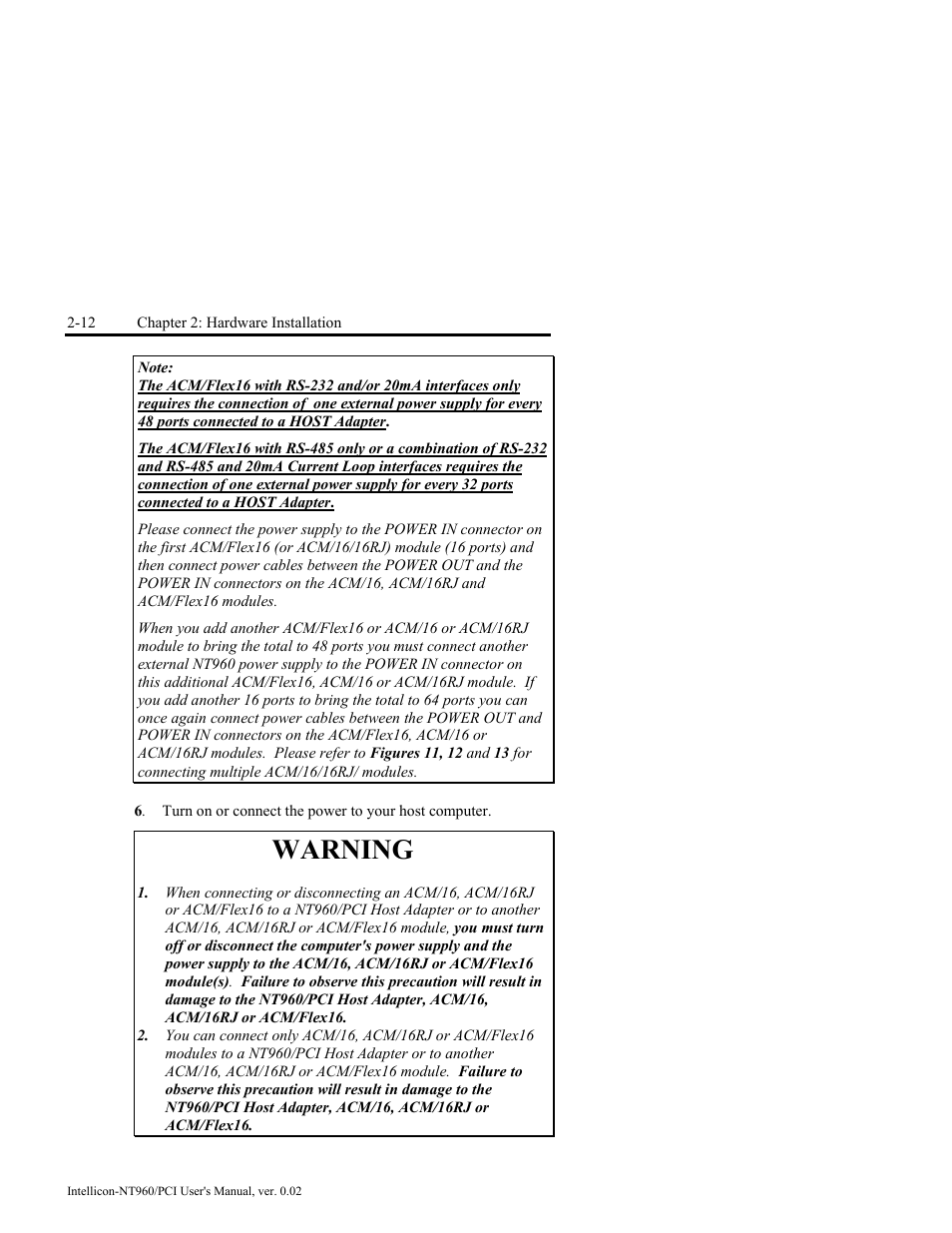 Warning | Connect Tech NT960/PCI User Manual | Page 42 / 88
