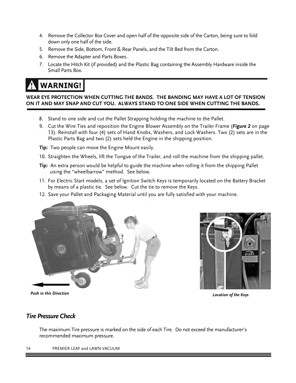 Tire pressure check | DR Power Tow-Behind 8.00 Premier (Pre-August 2010) User Manual | Page 18 / 72