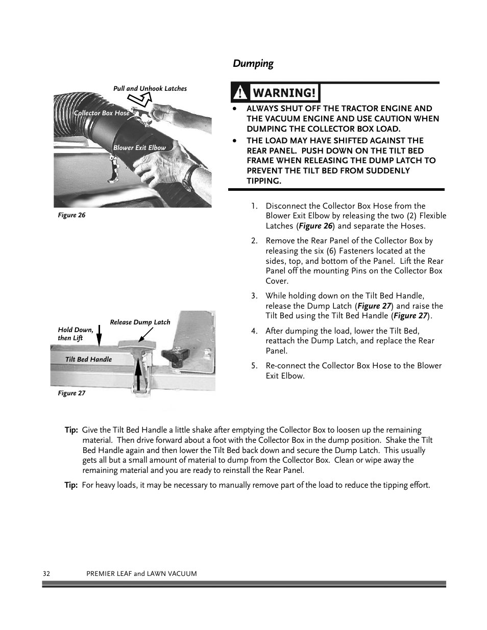 Dumping | DR Power Tow-Behind 8.00 Premier (Pre-August 2010) User Manual | Page 36 / 72