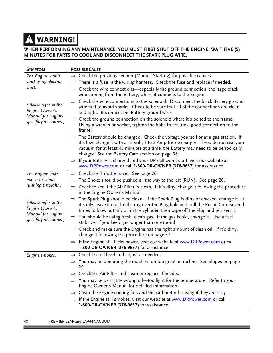 DR Power Tow-Behind 8.00 Premier (Pre-August 2010) User Manual | Page 52 / 72