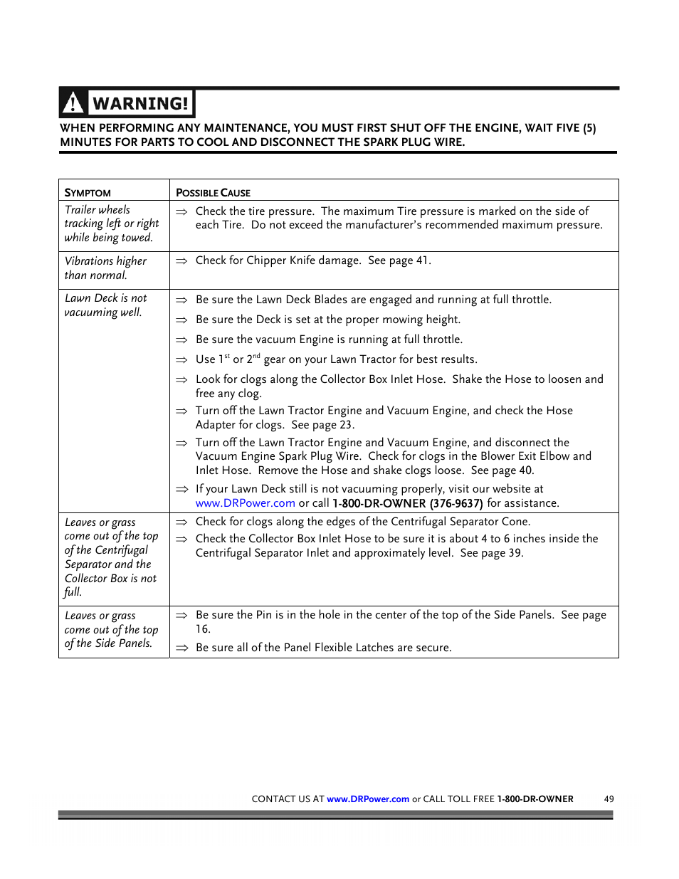 DR Power Tow-Behind 8.00 Premier (Pre-August 2010) User Manual | Page 53 / 72