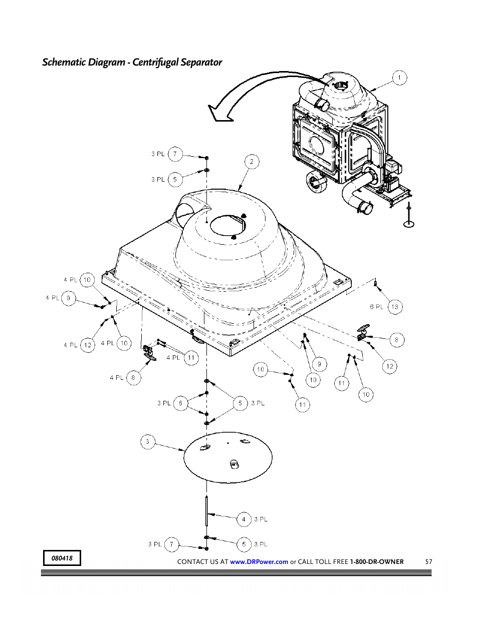 Schematic diagram - centrifugal separator | DR Power Tow-Behind 8.00 Premier (Pre-August 2010) User Manual | Page 61 / 72