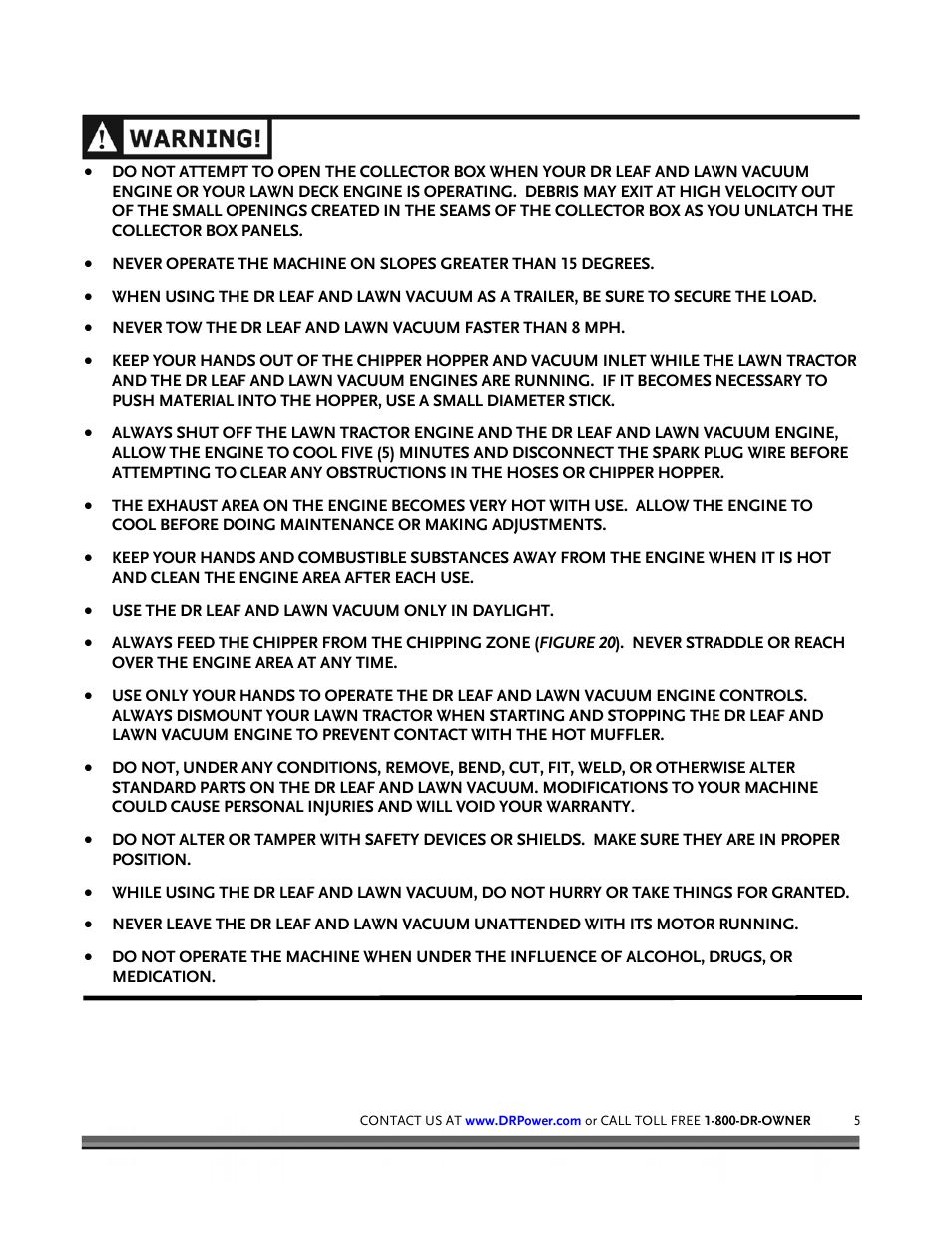 DR Power Tow-Behind 8.00 Premier (Pre-August 2010) User Manual | Page 9 / 72