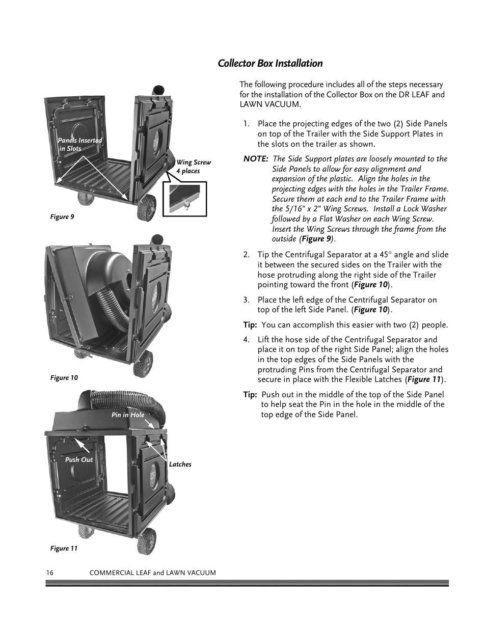 Collector box installation | DR Power Tow-Behind 9.00 Commercial (May 2006 - July 2010) User Manual | Page 20 / 72