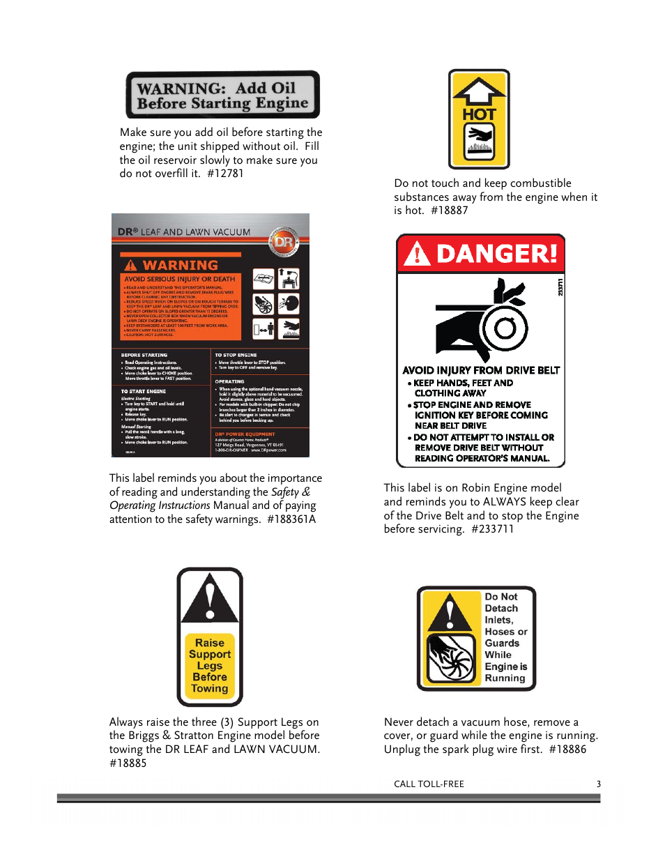 DR Power Tow-Behind 9.00 Commercial (May 2006 - July 2010) User Manual | Page 7 / 72