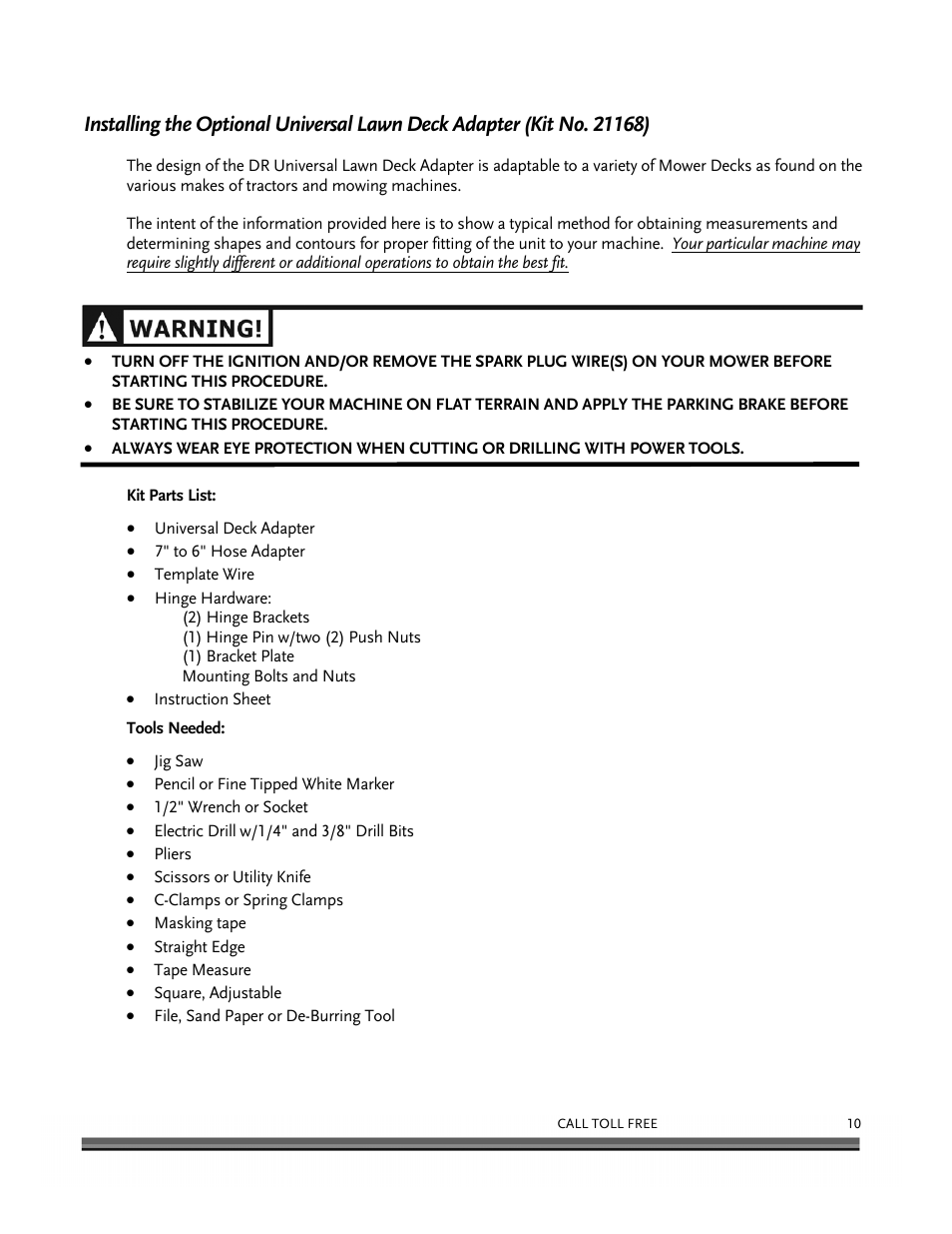 DR Power Tow-Behind Vacuum Hose (Pre-August 2010) User Manual | Page 13 / 32