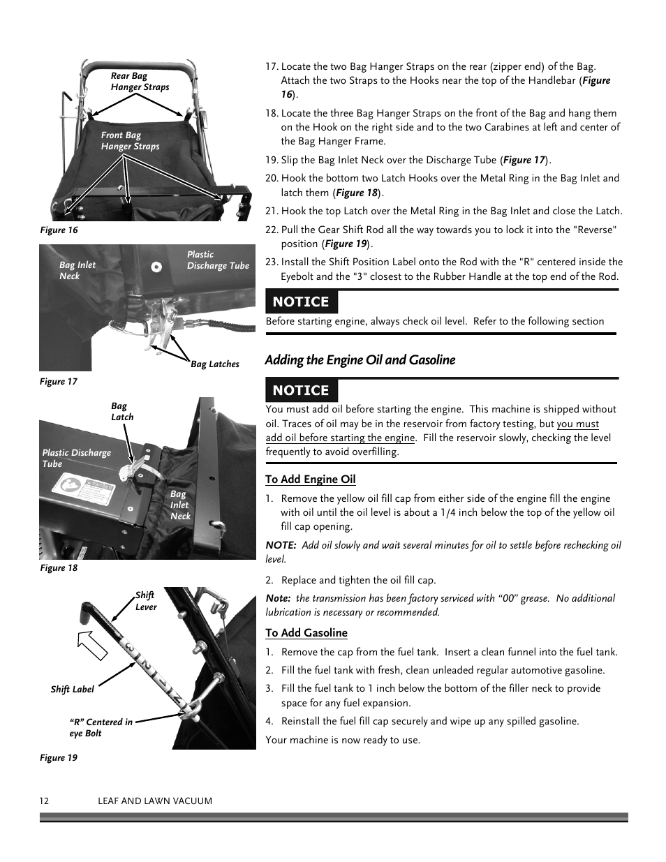 Adding the engine oil and gasoline | DR Power Walk-Behind 11.50 fpt (August 2010 - Present) User Manual | Page 12 / 32