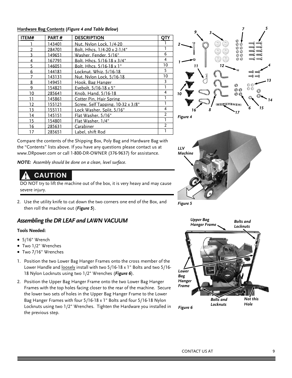 Assembling the dr leaf and lawn vacuum | DR Power Walk-Behind 11.50 fpt (August 2010 - Present) User Manual | Page 9 / 32