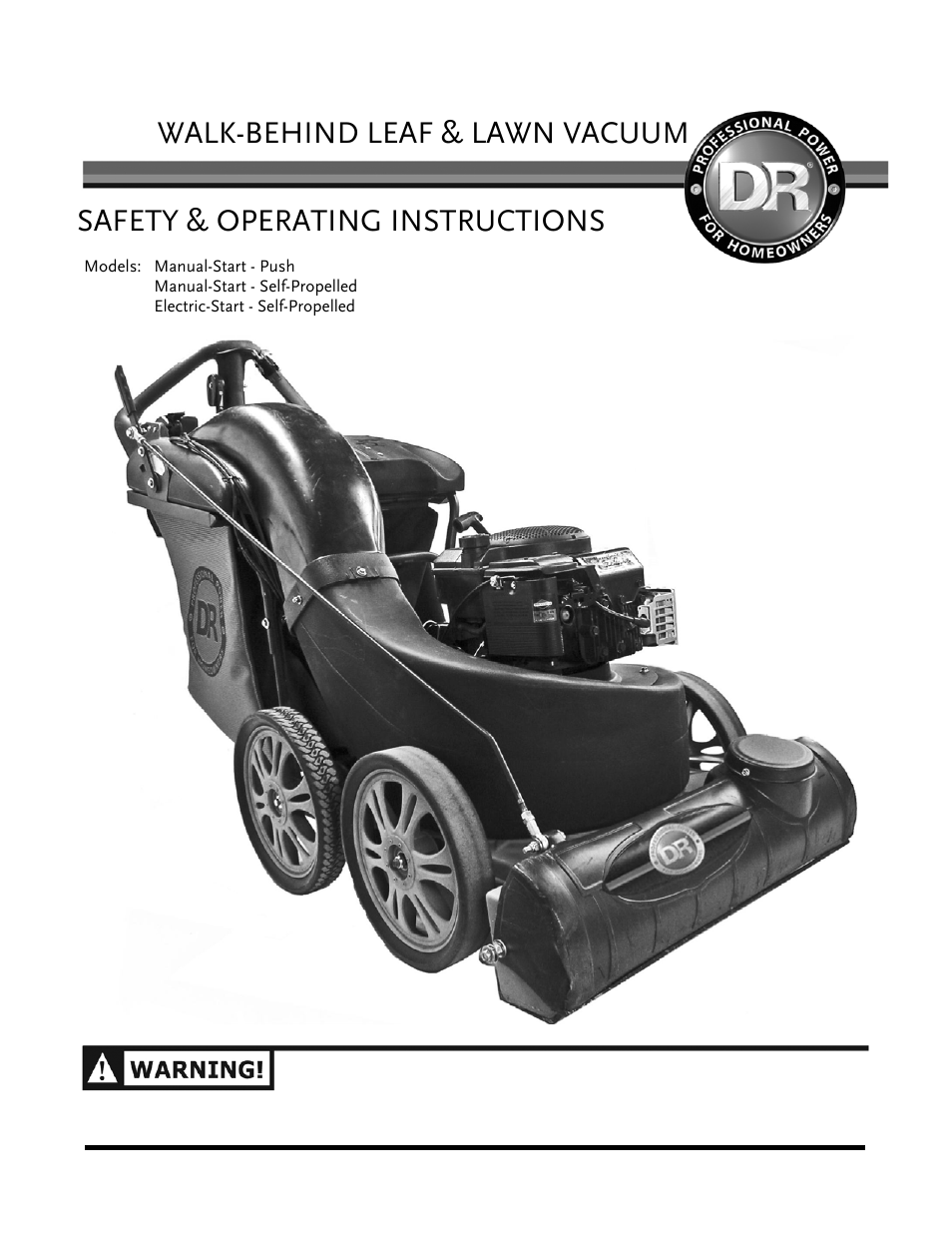 DR Power Walk-Behind 6.5 (Pre-August 2010) User Manual | 62 pages