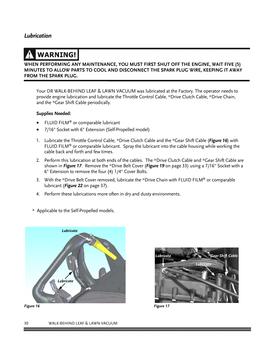Lubrication | DR Power Walk-Behind 6.5 (Pre-August 2010) User Manual | Page 34 / 62