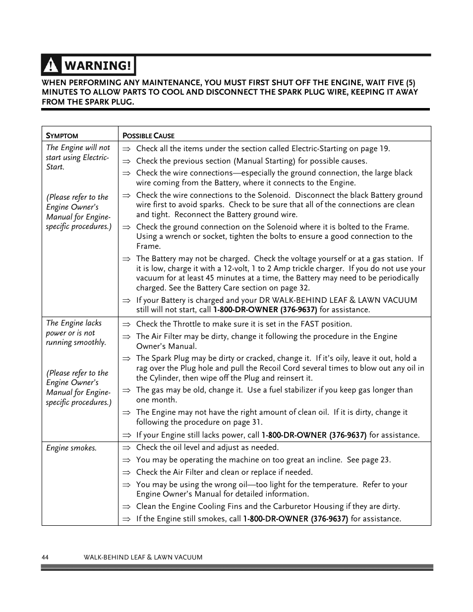 DR Power Walk-Behind 6.5 (Pre-August 2010) User Manual | Page 48 / 62