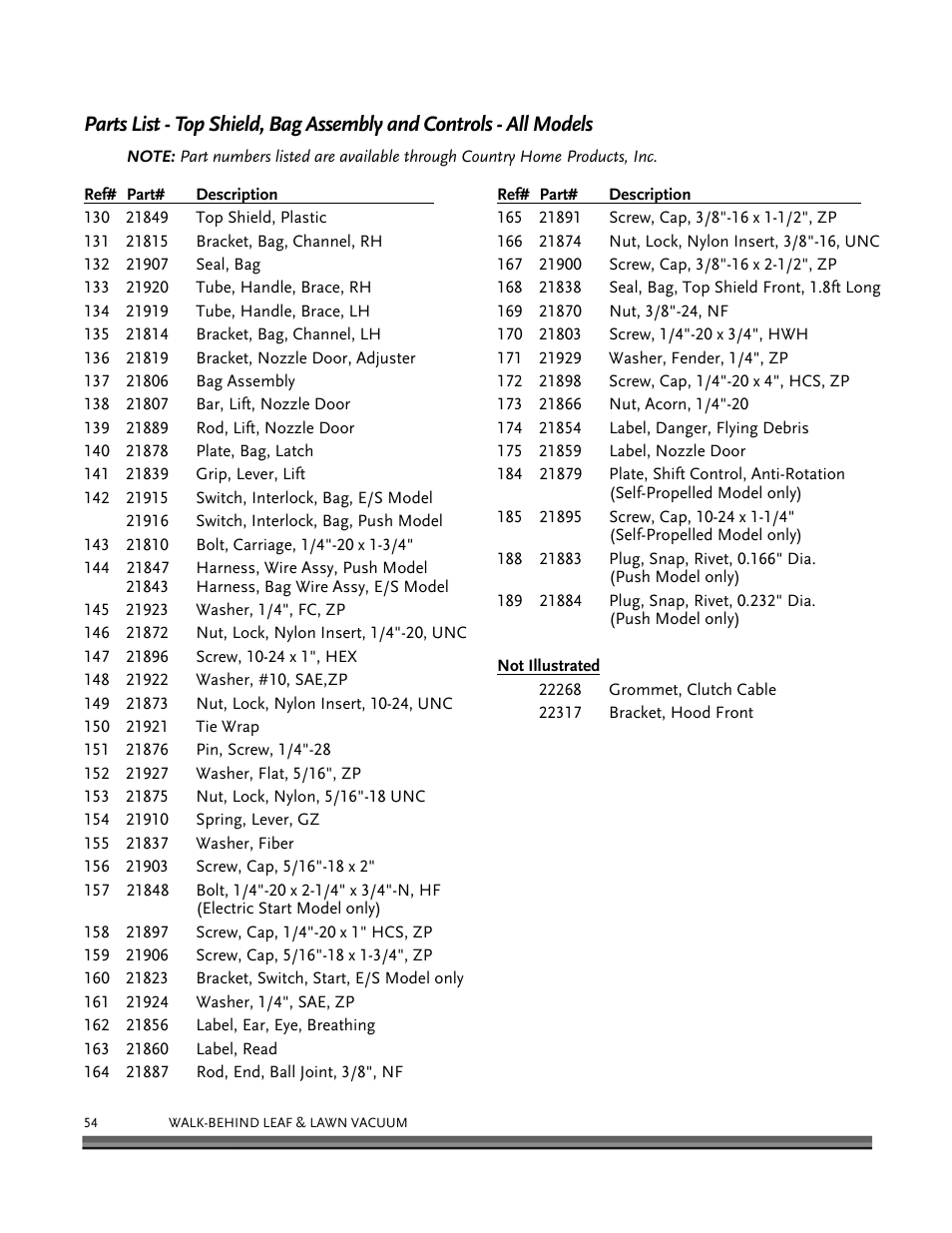 DR Power Walk-Behind 6.5 (Pre-August 2010) User Manual | Page 58 / 62