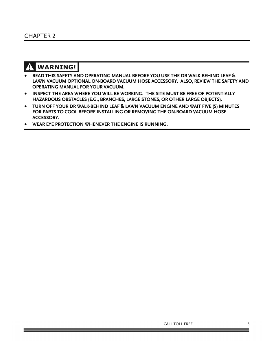 General safety rules | DR Power Walk-Behind On Board Vacuum Hose (July 2010 and Prior) User Manual | Page 7 / 16