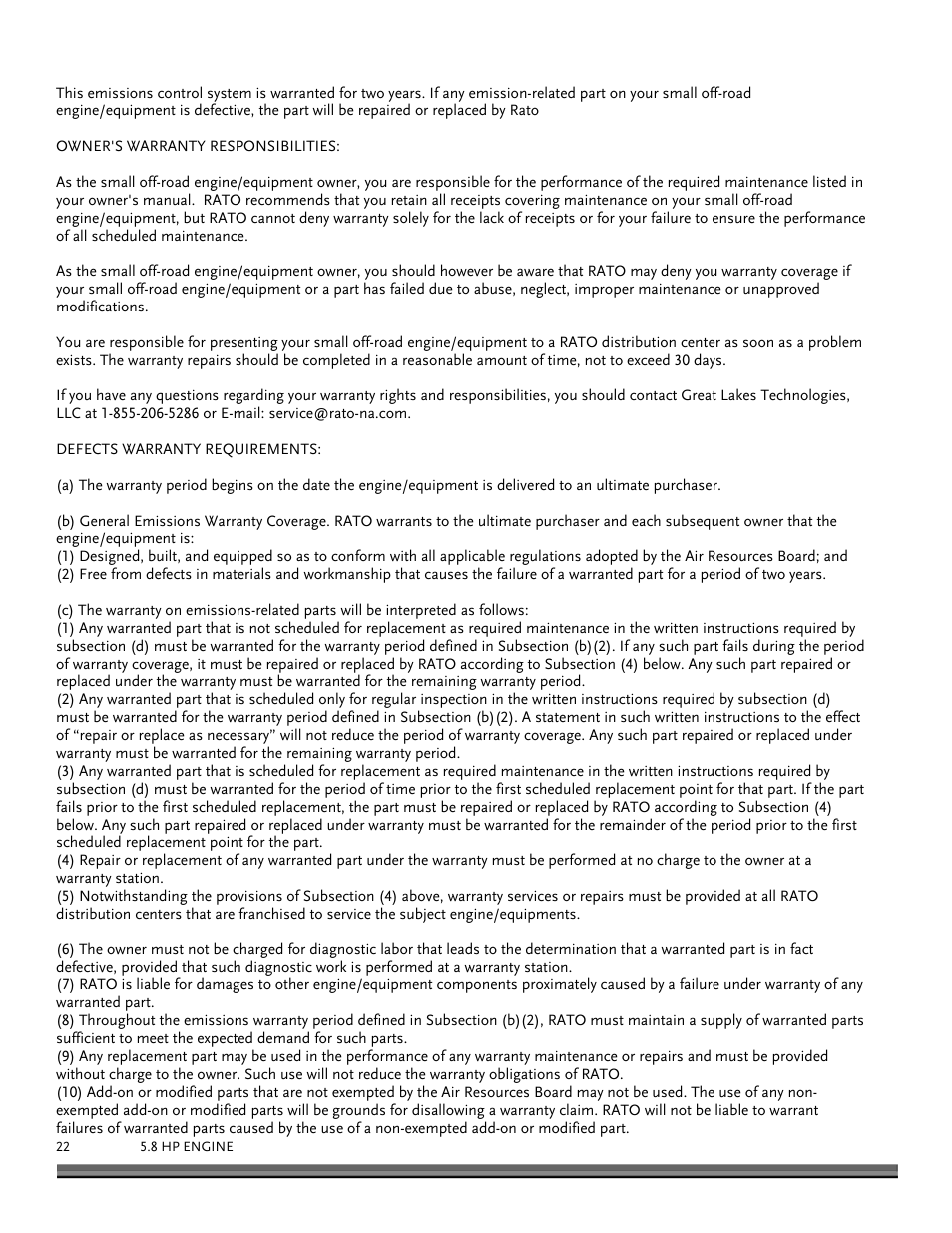 DR Power RapidFire 5.5 HP Subaru (July 2013 - Present) Engine Manual User Manual | Page 22 / 24