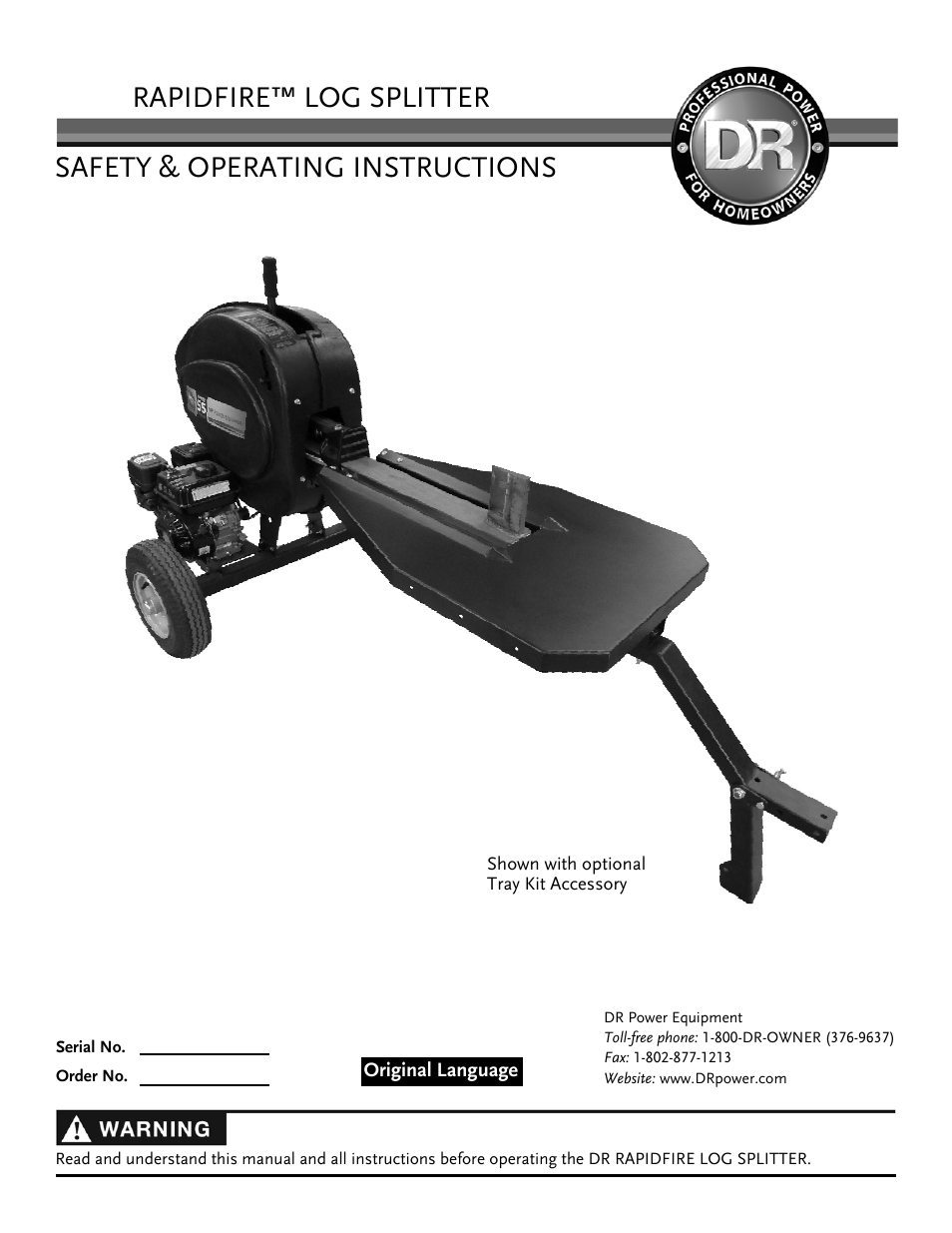 DR Power RapidFire 5.5 HP Subaru (July 2013 - Present) Operating Manual User Manual | 32 pages