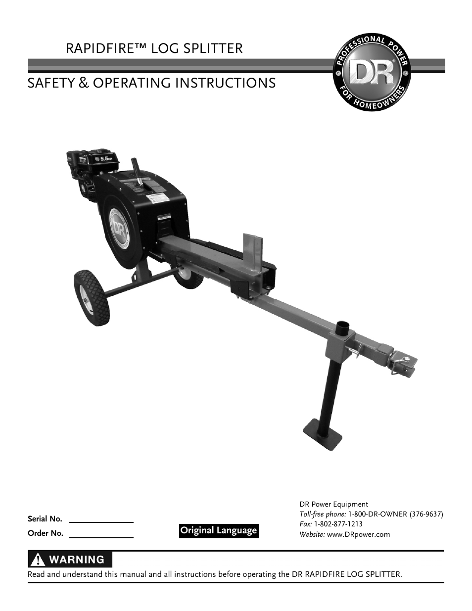 DR Power RapidFire 6 HP Subaru (July 2012 - Aug 2013) User Manual | 28 pages