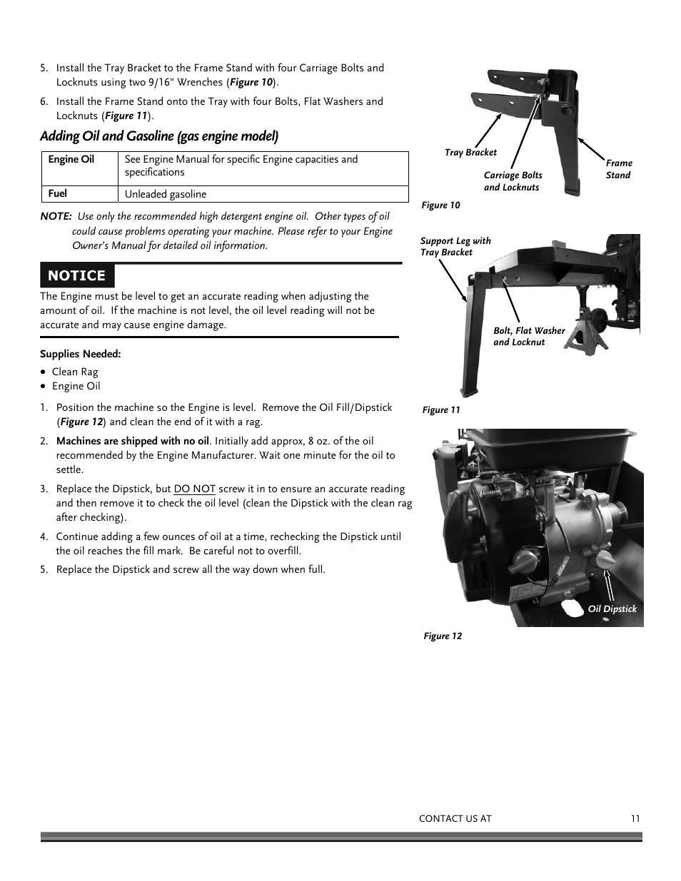Adding oil and gasoline (gas engine model) | DR Power RapidFire 3.0 HP DR (June 2014 - Present) Operating Manual User Manual | Page 11 / 32