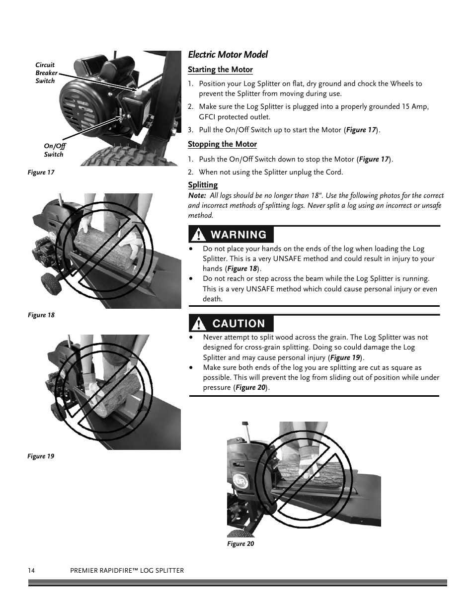 Electric motor model | DR Power RapidFire 3.0 HP DR (June 2014 - Present) Operating Manual User Manual | Page 14 / 32