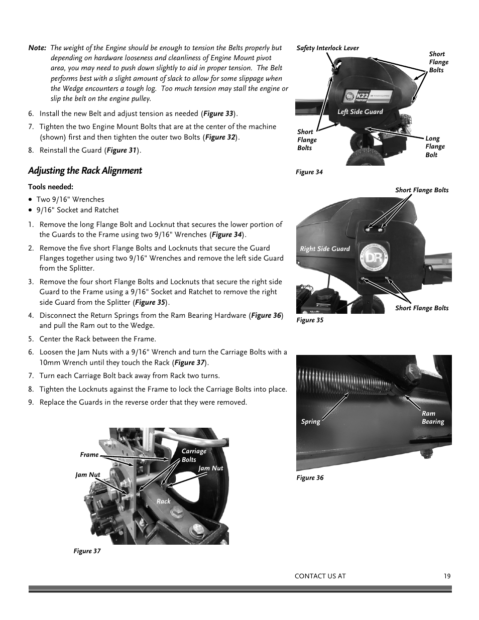 Adjusting the rack alignment | DR Power RapidFire 3.0 HP DR (June 2014 - Present) Operating Manual User Manual | Page 19 / 32