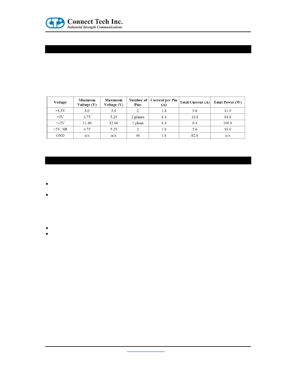 Power notes, Product errata | Connect Tech CTIM-00054 User Manual | Page 9 / 10