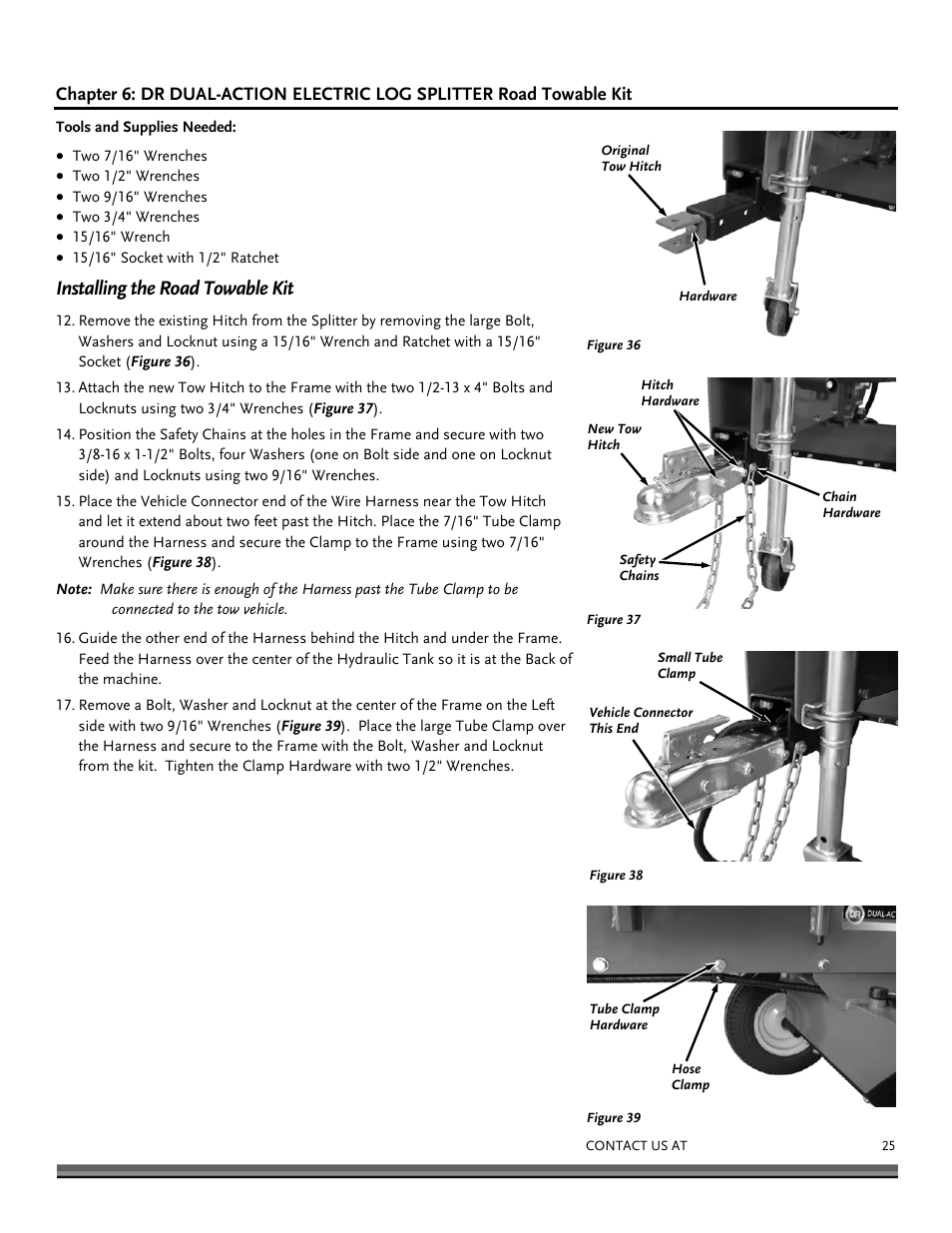 Installing the road towable kit | DR Power Dual Action 10-Ton Electric (Aug 2011 - Present) User Manual | Page 25 / 36