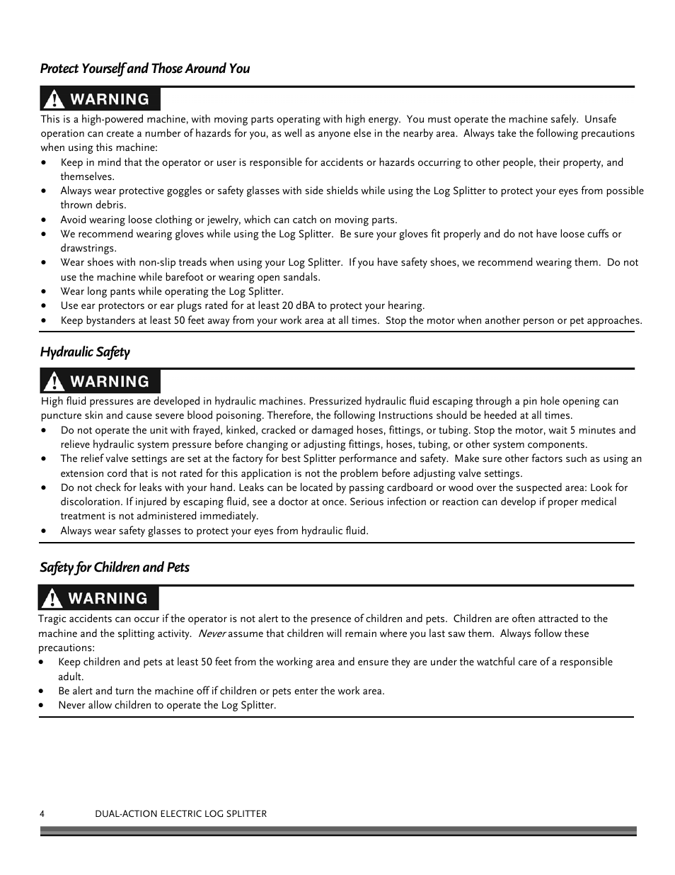 DR Power Dual Action 10-Ton Electric (Aug 2011 - Present) User Manual | Page 4 / 36