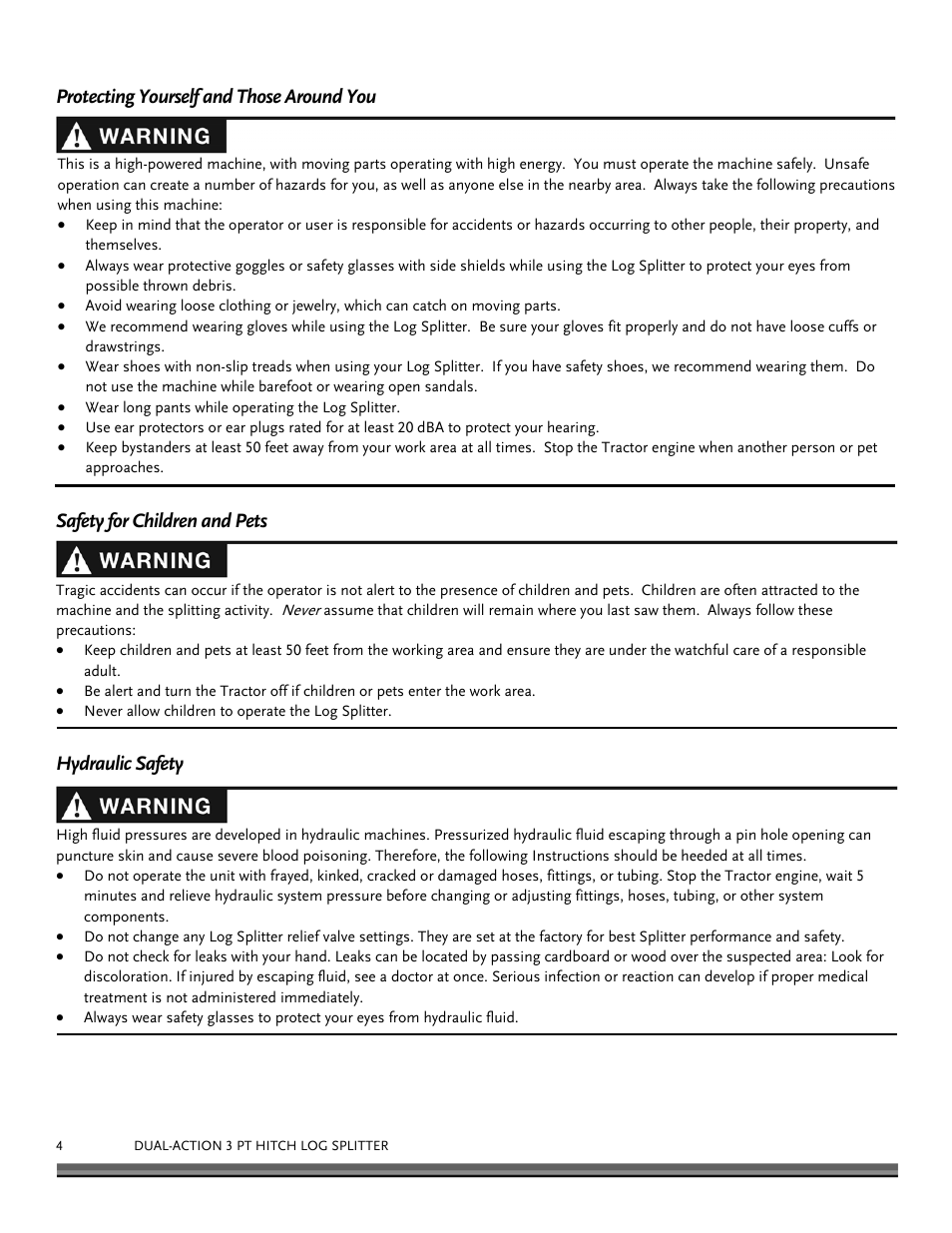 DR Power Dual Action 3 pt. Hitch Model (Aug 2011 - Present) User Manual | Page 4 / 20