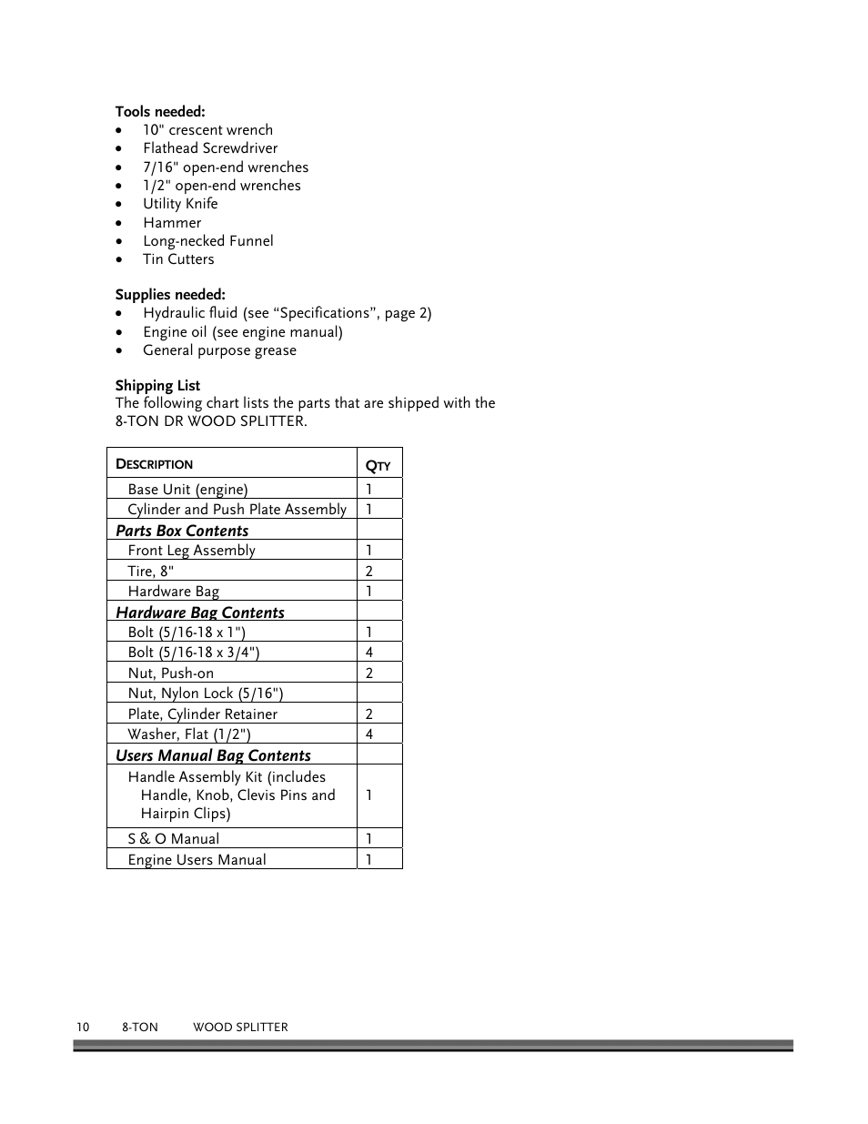 DR Power Hydraulic 8-Ton User Manual | Page 10 / 36