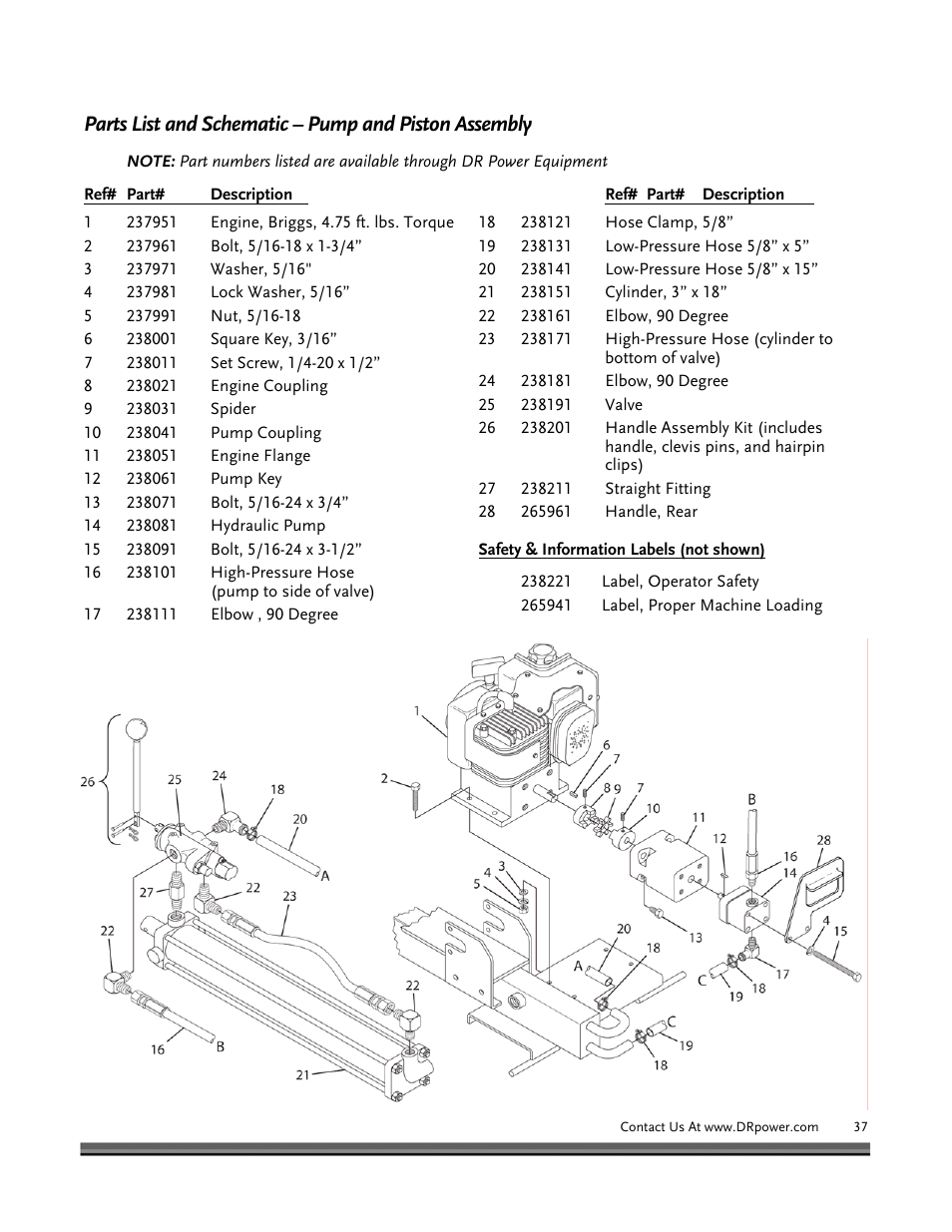 DR Power Hydraulic 8-Ton User Manual | Page 33 / 36