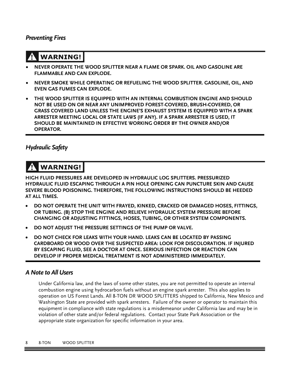 DR Power Hydraulic 8-Ton User Manual | Page 8 / 36