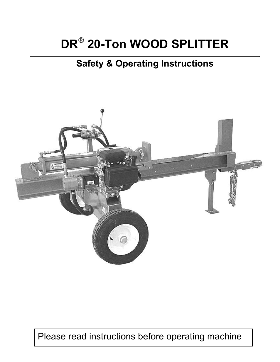 DR Power Hydraulic 20-Ton User Manual | 40 pages