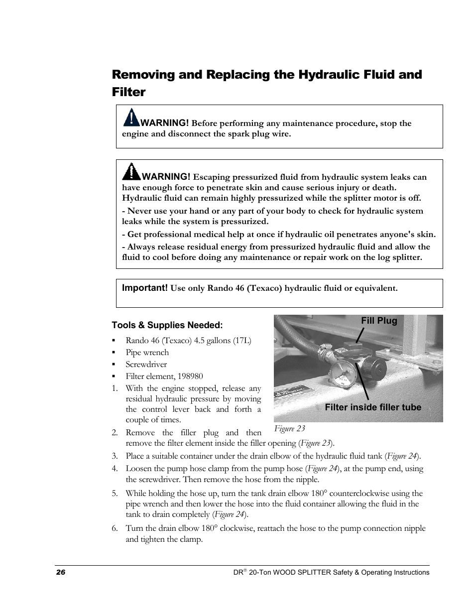 DR Power Hydraulic 20-Ton User Manual | Page 30 / 40