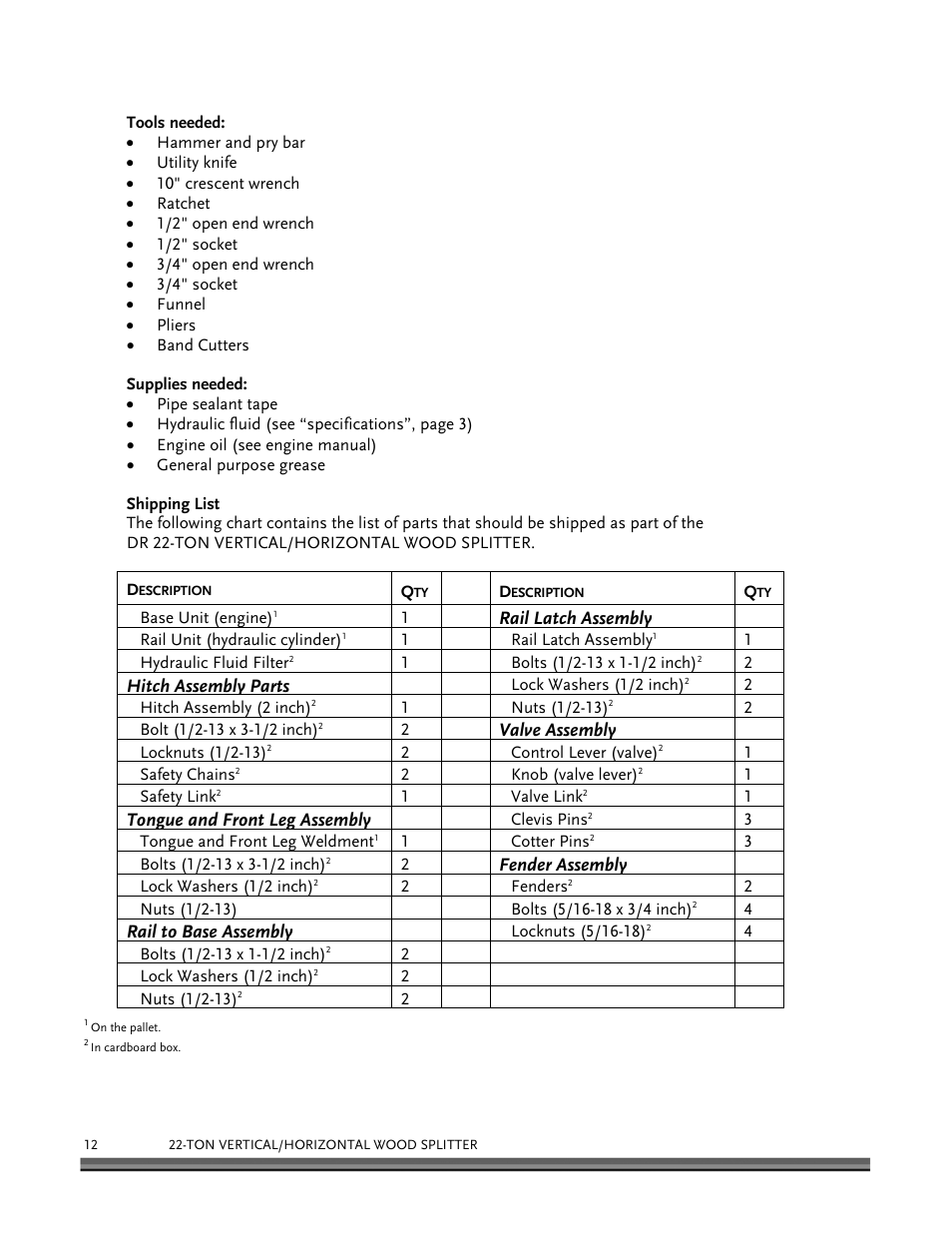 DR Power Hydraulic 22-Ton User Manual | Page 12 / 44