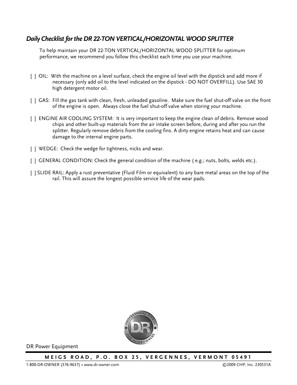 DR Power Hydraulic 22-Ton User Manual | Page 44 / 44