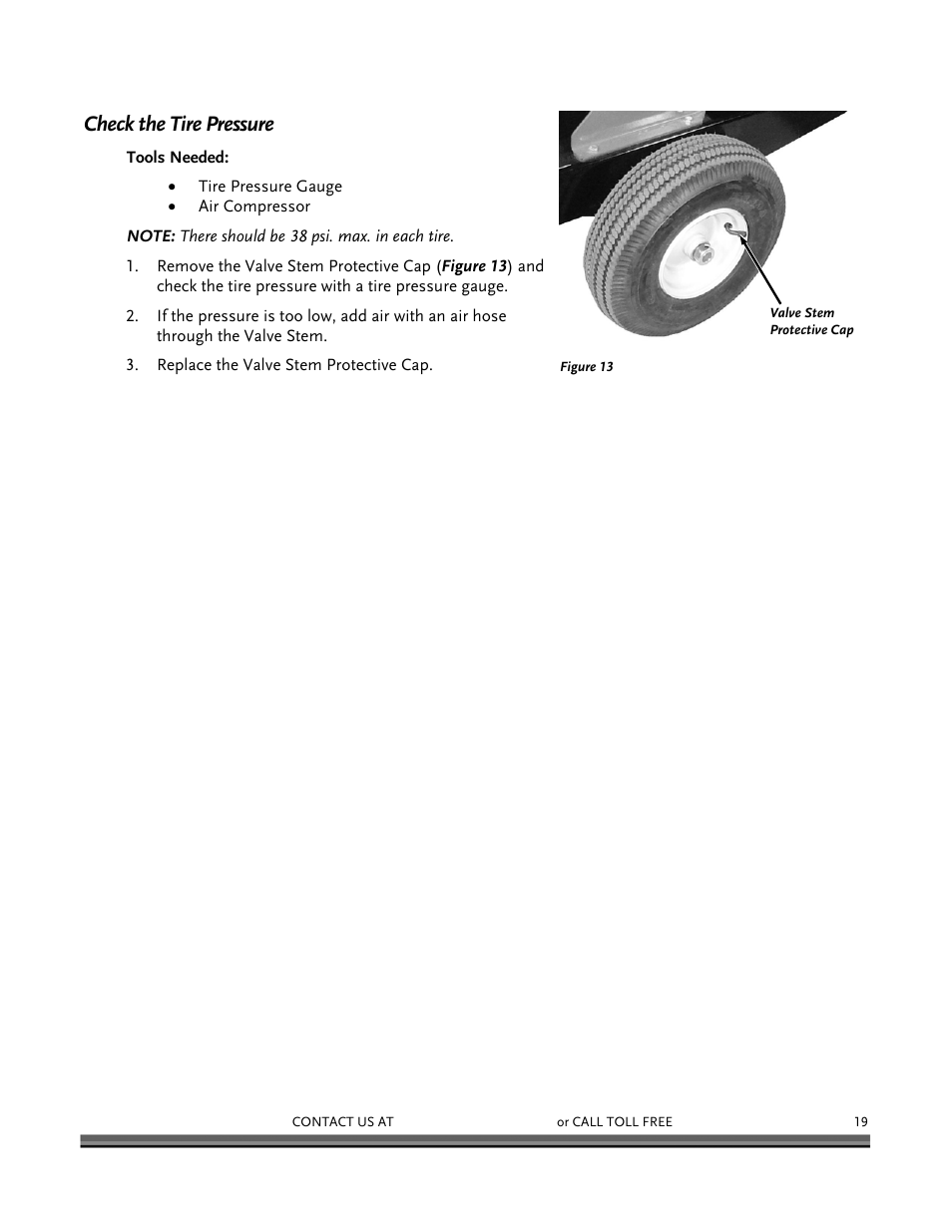 Check the tire pressure | DR Power 16.50 Pro User Manual | Page 23 / 80