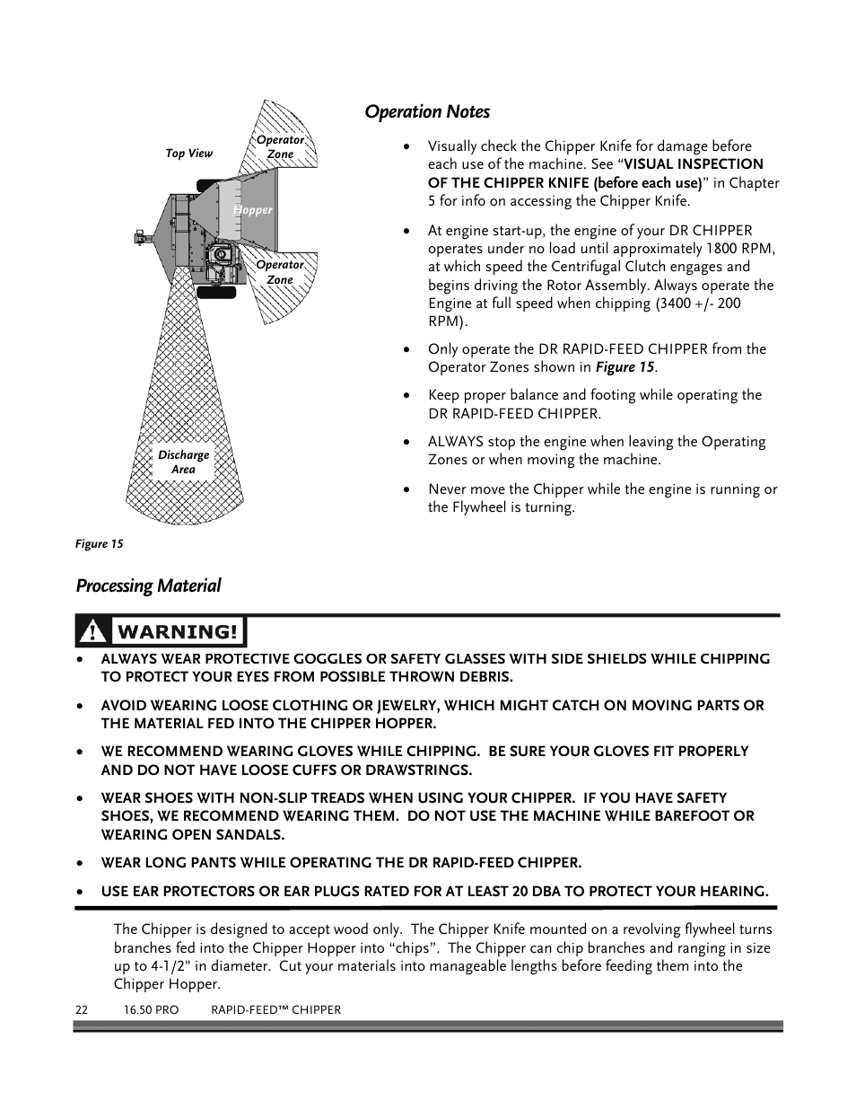 Processing material | DR Power 16.50 Pro User Manual | Page 26 / 80