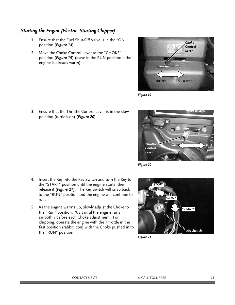 Starting the engine, Electric–starting chipper) | DR Power 16.50 Pro User Manual | Page 29 / 80