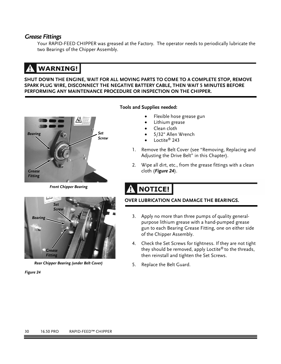 Grease fittings | DR Power 16.50 Pro User Manual | Page 34 / 80