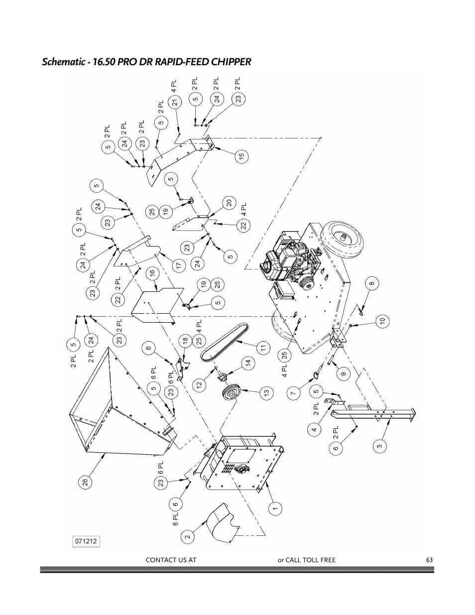 Schematic - 16.50 pro dr rapid-feed chipper | DR Power 16.50 Pro User Manual | Page 67 / 80
