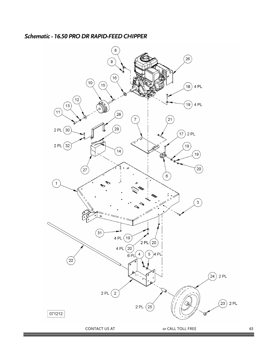 Schematic - 16.50 pro dr rapid-feed chipper | DR Power 16.50 Pro User Manual | Page 69 / 80