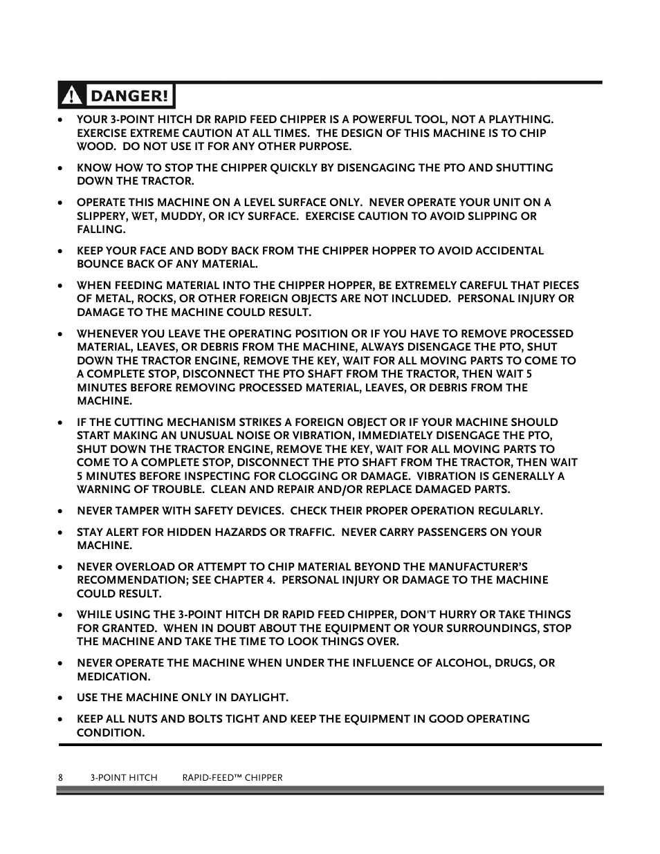 DR Power 3-Point Hitch Rapid-Feed User Manual | Page 12 / 56