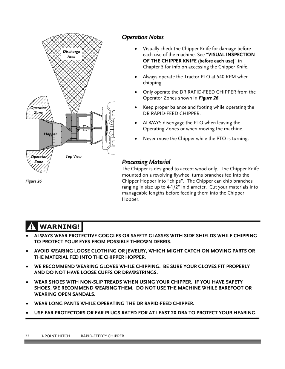 Processing material | DR Power 3-Point Hitch Rapid-Feed User Manual | Page 26 / 56