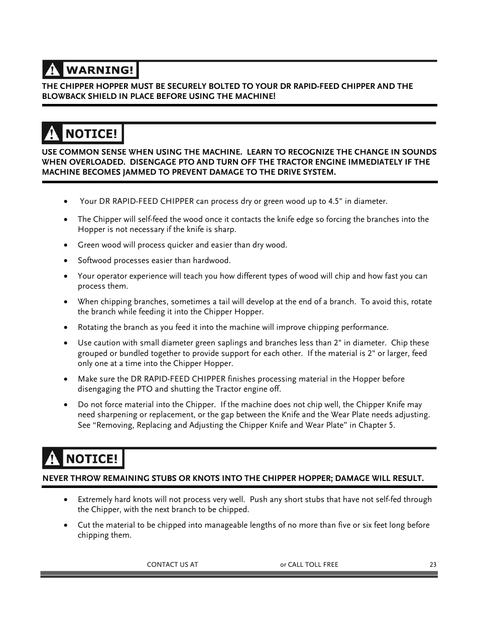 DR Power 3-Point Hitch Rapid-Feed User Manual | Page 27 / 56