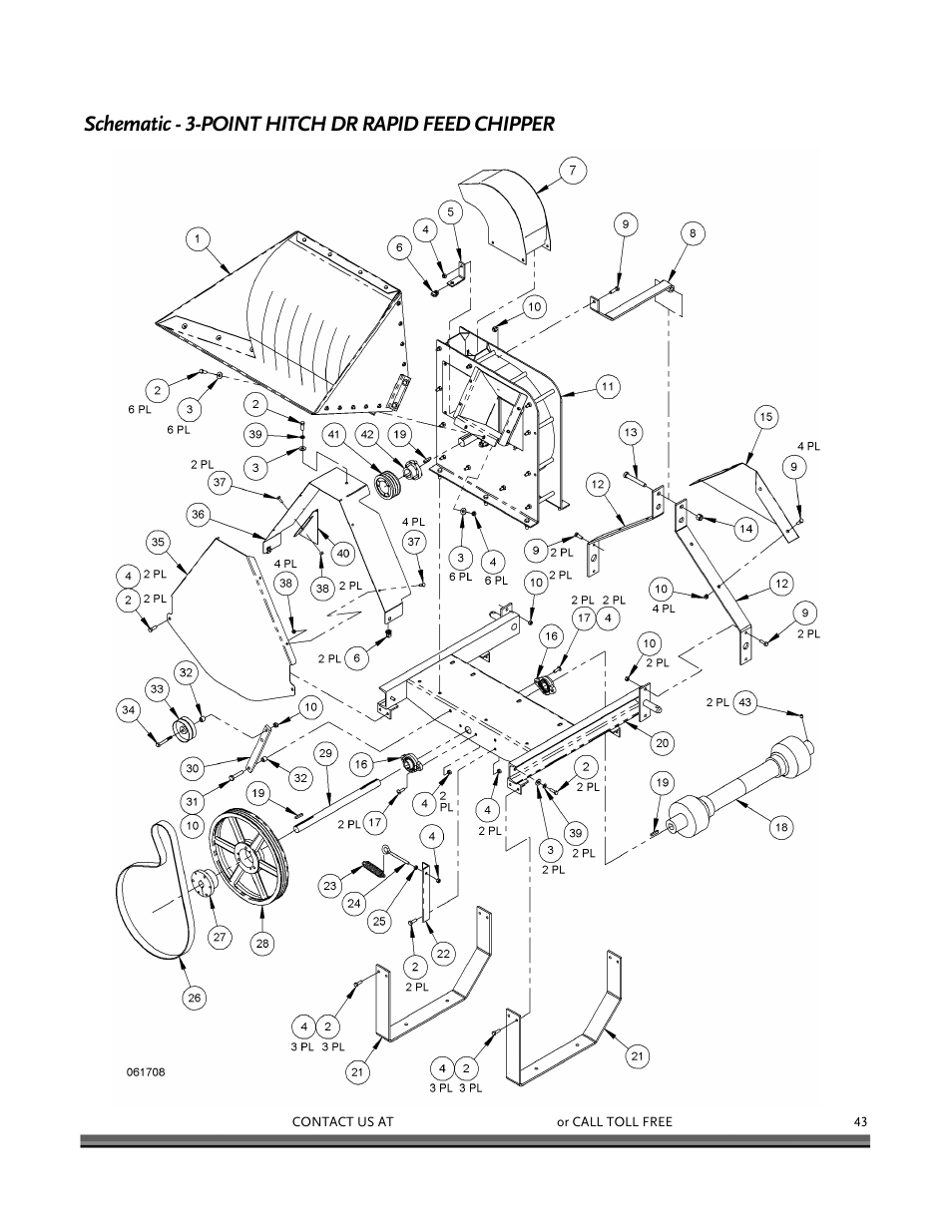 Schematic - 3-point hitch dr rapid feed chipper | DR Power 3-Point Hitch Rapid-Feed User Manual | Page 47 / 56
