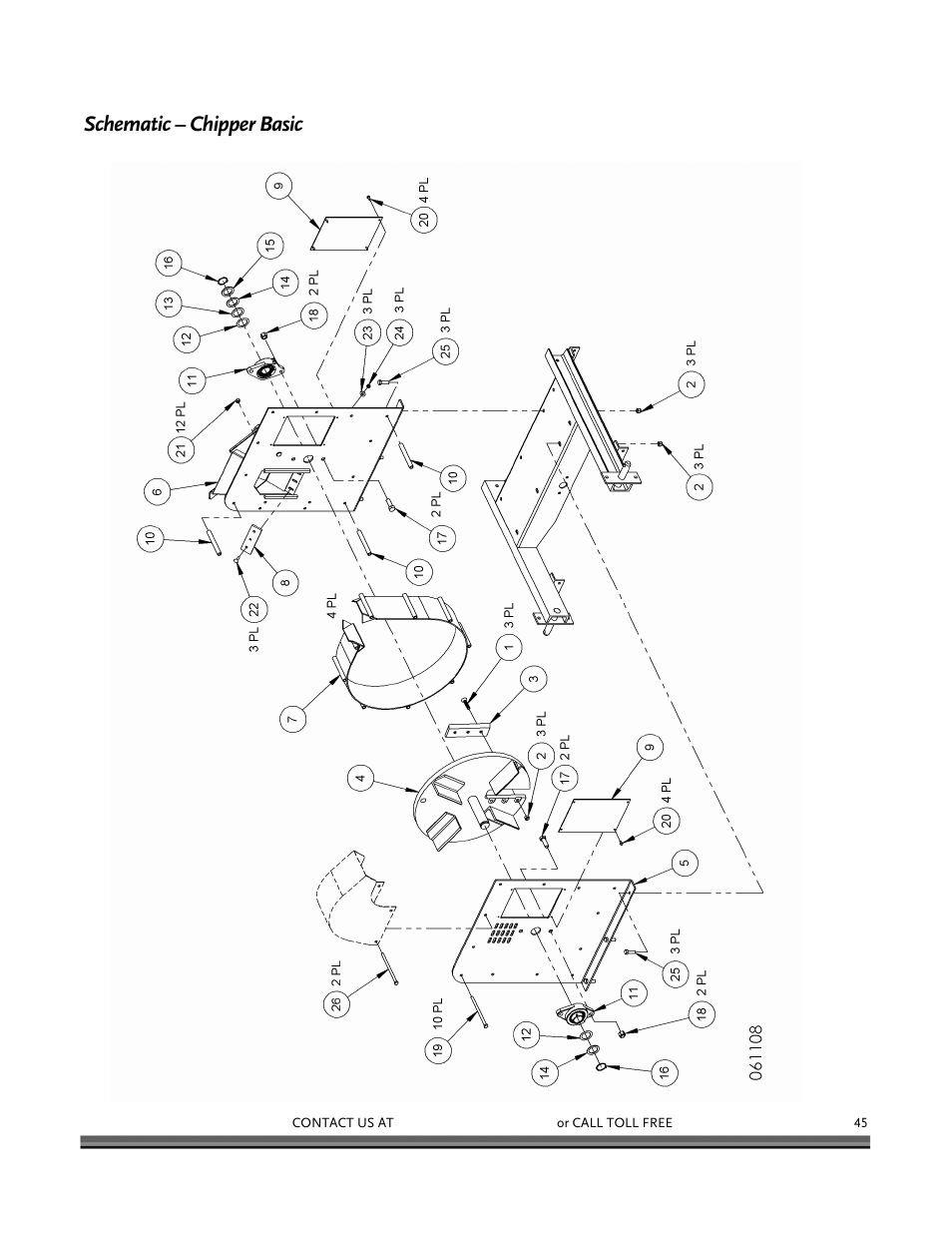 Schematic – chipper basic | DR Power 3-Point Hitch Rapid-Feed User Manual | Page 49 / 56