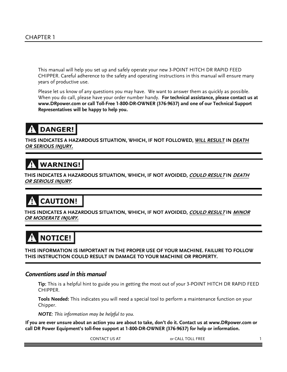 DR Power 3-Point Hitch Rapid-Feed User Manual | Page 5 / 56