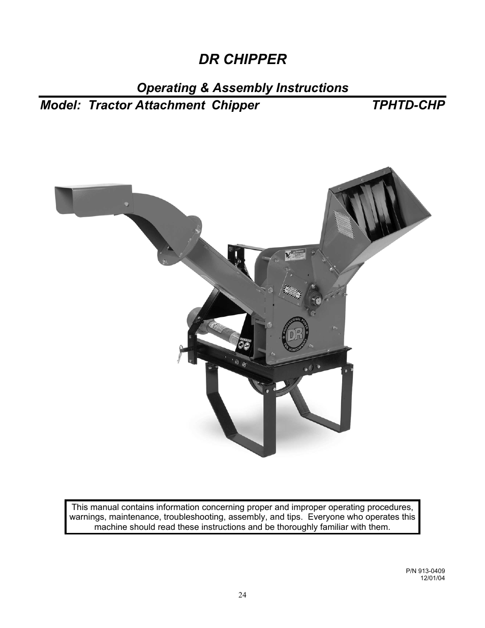 DR Power 3-Point Hitch Top-Discharge User Manual | 32 pages